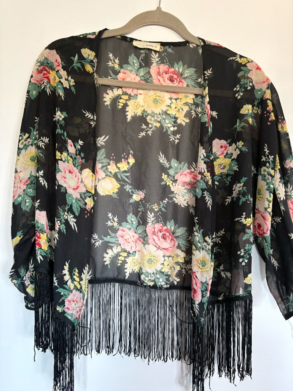 Boho Floral Cropped Kimono